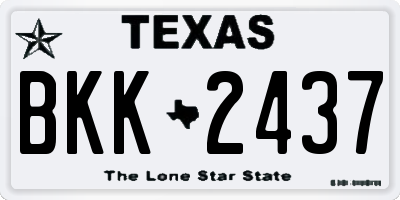 TX license plate BKK2437
