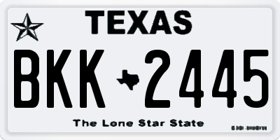 TX license plate BKK2445