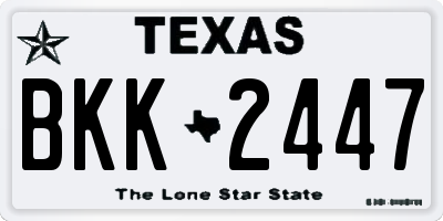 TX license plate BKK2447