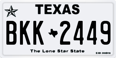 TX license plate BKK2449
