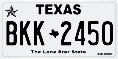 TX license plate BKK2450
