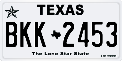 TX license plate BKK2453