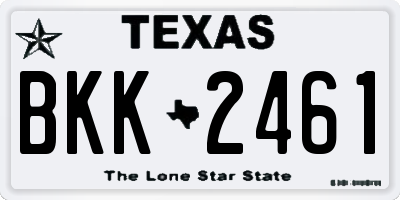 TX license plate BKK2461