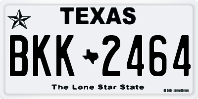 TX license plate BKK2464
