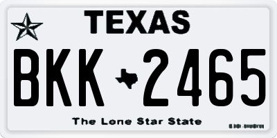 TX license plate BKK2465