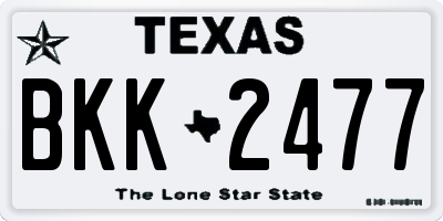 TX license plate BKK2477