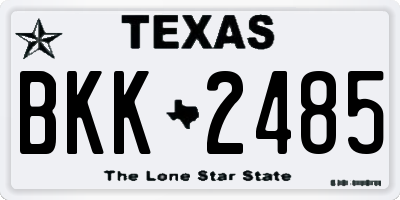 TX license plate BKK2485