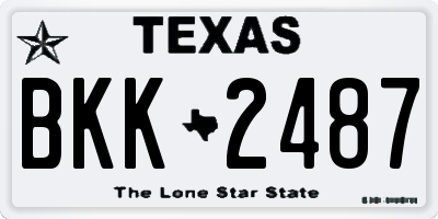 TX license plate BKK2487