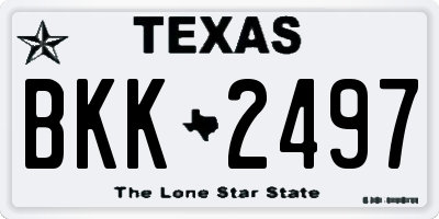 TX license plate BKK2497