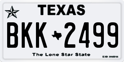 TX license plate BKK2499