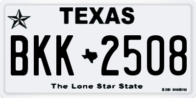 TX license plate BKK2508
