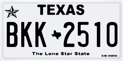 TX license plate BKK2510