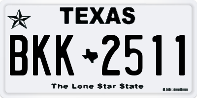 TX license plate BKK2511