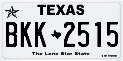 TX license plate BKK2515