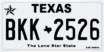 TX license plate BKK2526