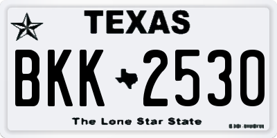 TX license plate BKK2530
