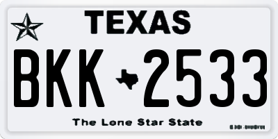 TX license plate BKK2533