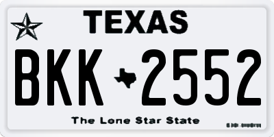 TX license plate BKK2552