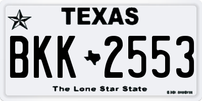 TX license plate BKK2553