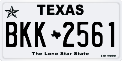 TX license plate BKK2561