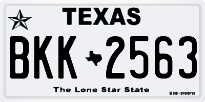 TX license plate BKK2563