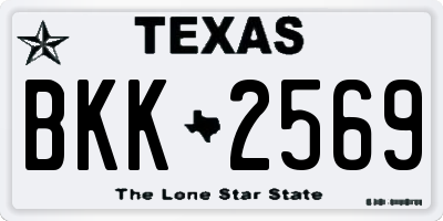 TX license plate BKK2569