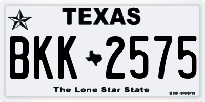 TX license plate BKK2575