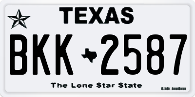 TX license plate BKK2587