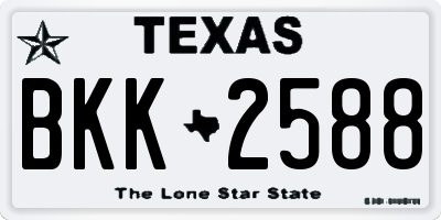 TX license plate BKK2588