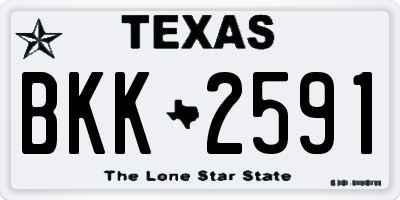 TX license plate BKK2591
