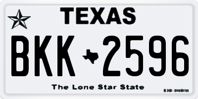 TX license plate BKK2596
