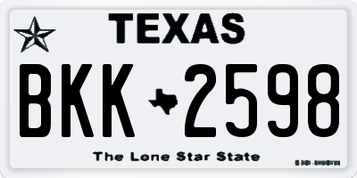 TX license plate BKK2598