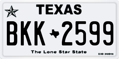 TX license plate BKK2599