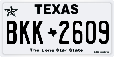 TX license plate BKK2609