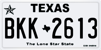 TX license plate BKK2613