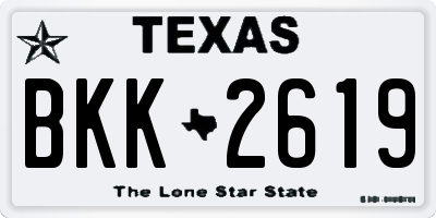 TX license plate BKK2619