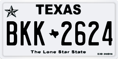 TX license plate BKK2624