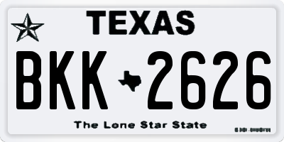 TX license plate BKK2626