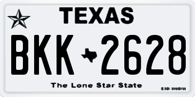 TX license plate BKK2628