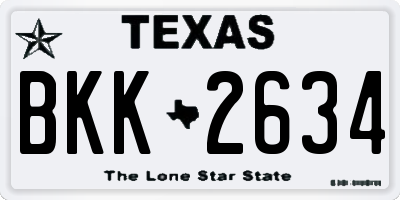 TX license plate BKK2634