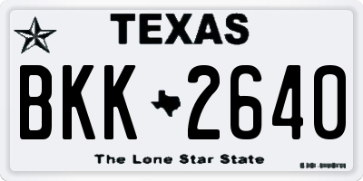 TX license plate BKK2640