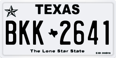 TX license plate BKK2641