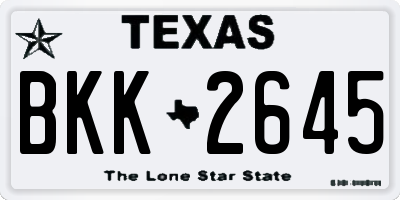 TX license plate BKK2645