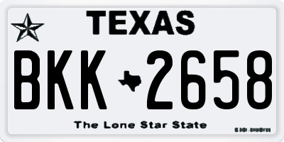 TX license plate BKK2658