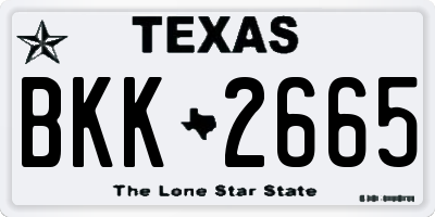 TX license plate BKK2665