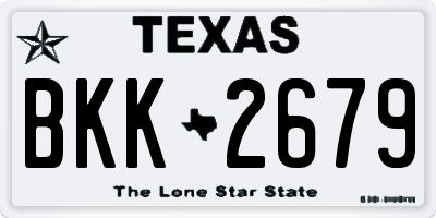 TX license plate BKK2679