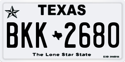 TX license plate BKK2680