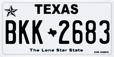 TX license plate BKK2683