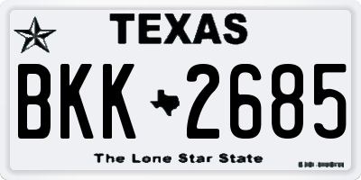 TX license plate BKK2685