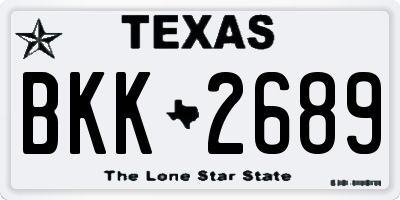 TX license plate BKK2689
